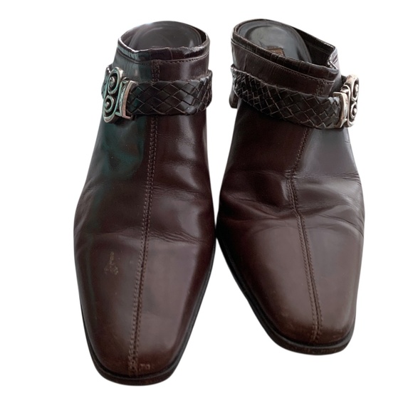 Vintage Brighton Women's Heels "Tapa" Brown Leather Shoes Size 7M Leather Soles - Picture 6 of 11